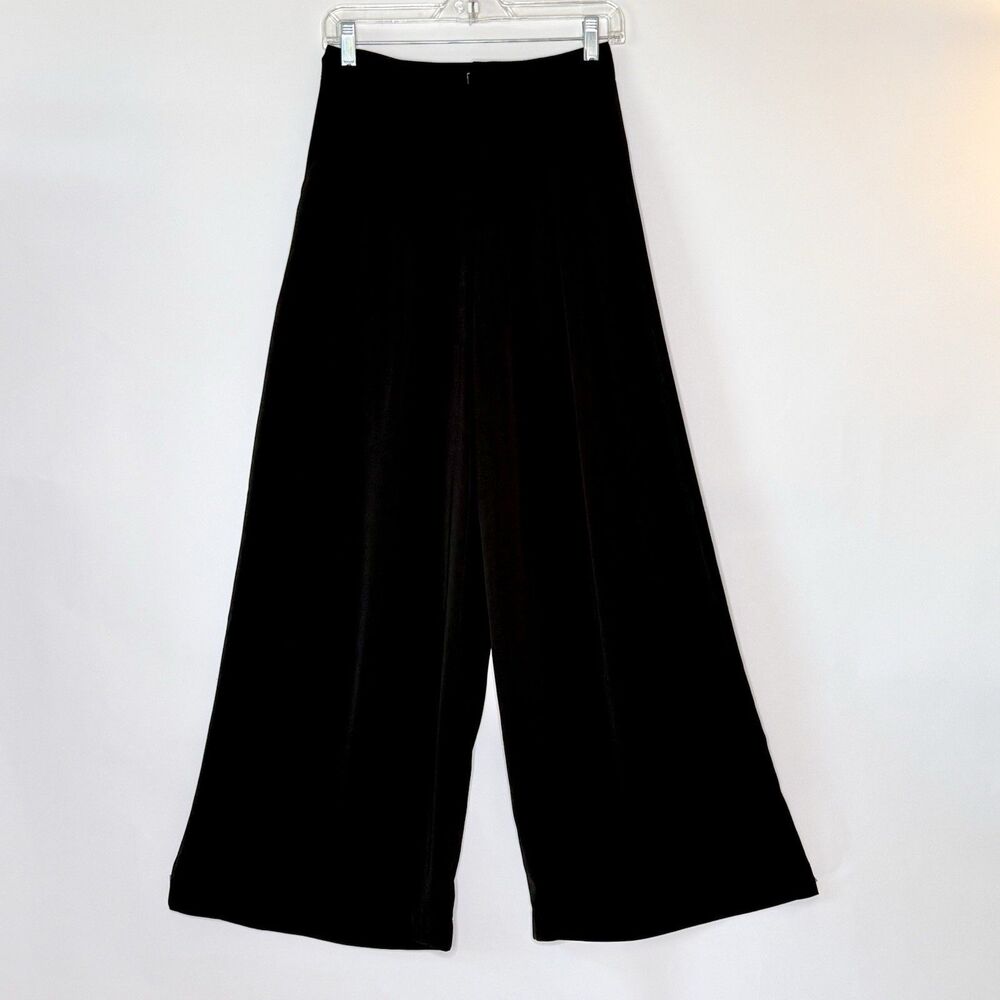 TRONJORI Wide Leg Dress Pants Women's Sz XS Black Pleated Flare Leg Flowy Y2K